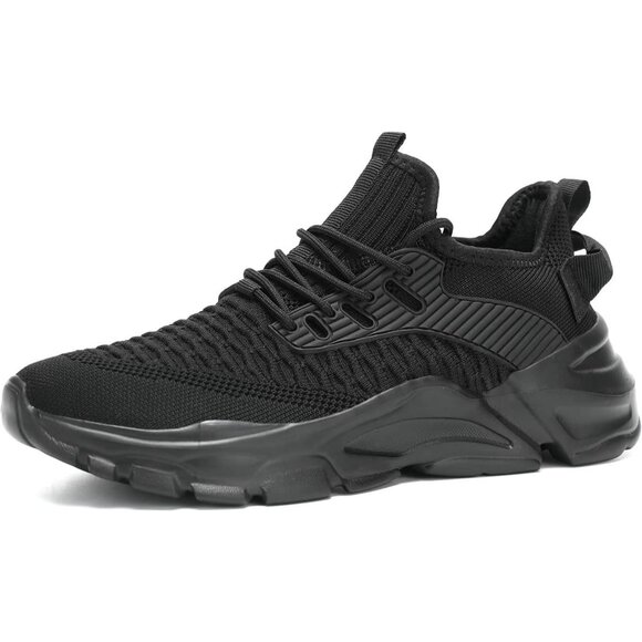 ⚡Men\'s All Black Breathable Lightweight Slip Resistant Athletic Gym Work Shoes main image 6